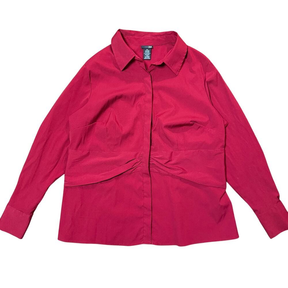 Vintage Y2K East 5th Red Empire Waist Button Up Top Size 1x